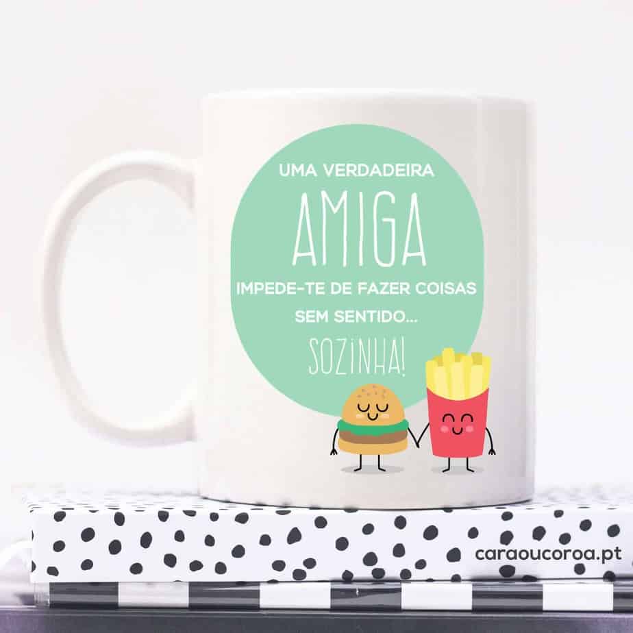 Caneca "Amiga e Coisas Sem Sentido" - caraoucoroa.pt