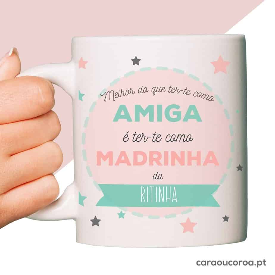 Caneca "Amiga & Madrinha" - caraoucoroa.pt