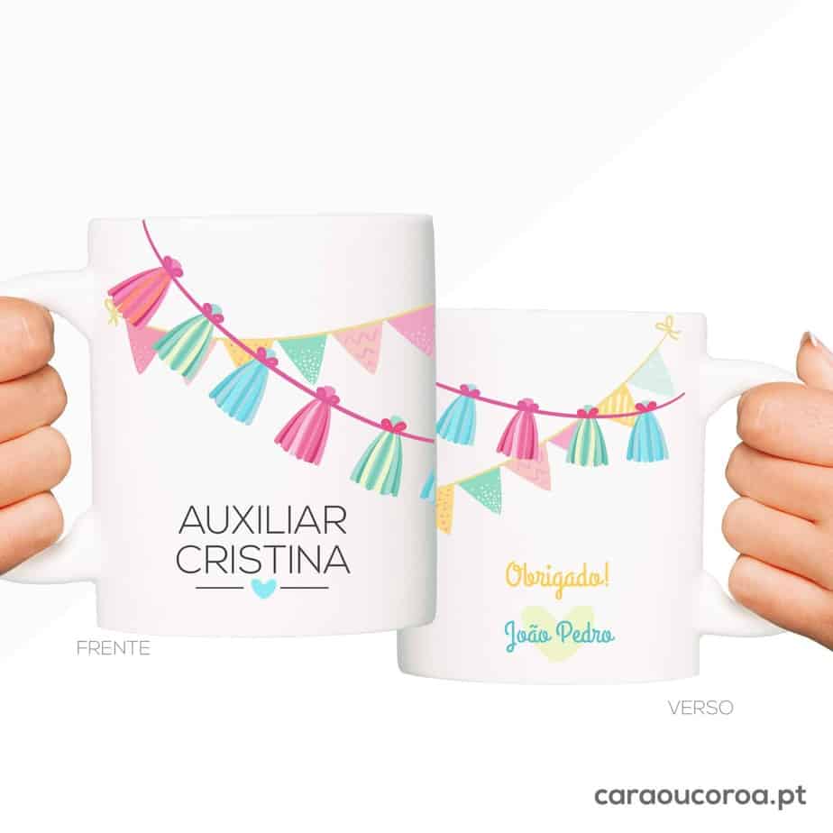 Caneca "Auxiliar com Nome" - caraoucoroa.pt