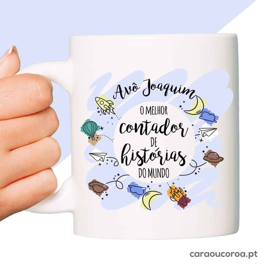 Caneca "Avô Contador de Histórias" com Nome - caraoucoroa.pt