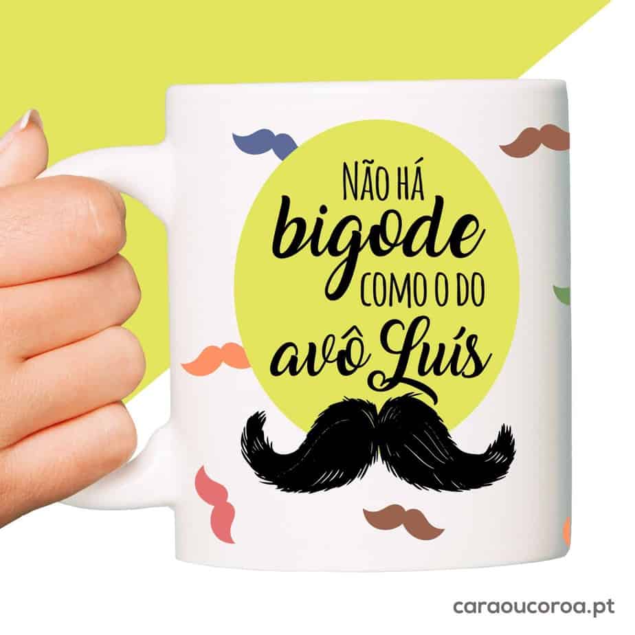 Caneca "Bigode do Avô" com Nome - caraoucoroa.pt