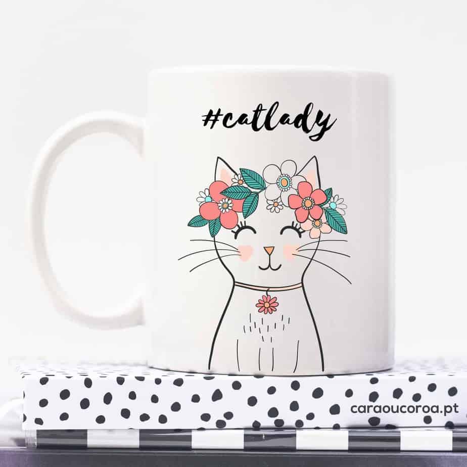 Caneca "#CatLady" - caraoucoroa.pt