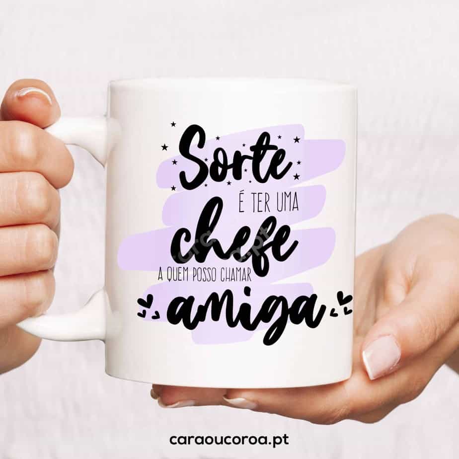 Caneca "Chefe e Amiga" - caraoucoroa.pt