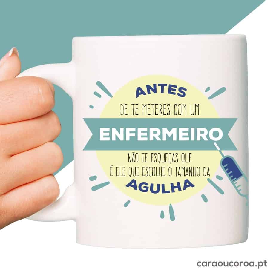 Caneca "Enfermeira/o & Agulhas" - caraoucoroa.pt