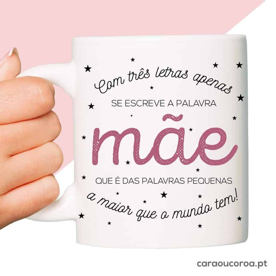 Caneca "Mãe - Três Letras" II - caraoucoroa.pt