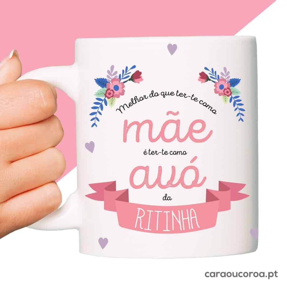 Caneca "Melhor do que ter-te como Mãe ..." com Nome - caraoucoroa.pt