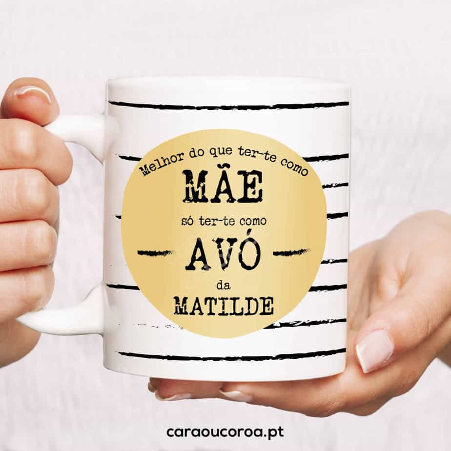 Caneca "Melhor do que ter-te como Mãe..." com Nome - caraoucoroa.pt