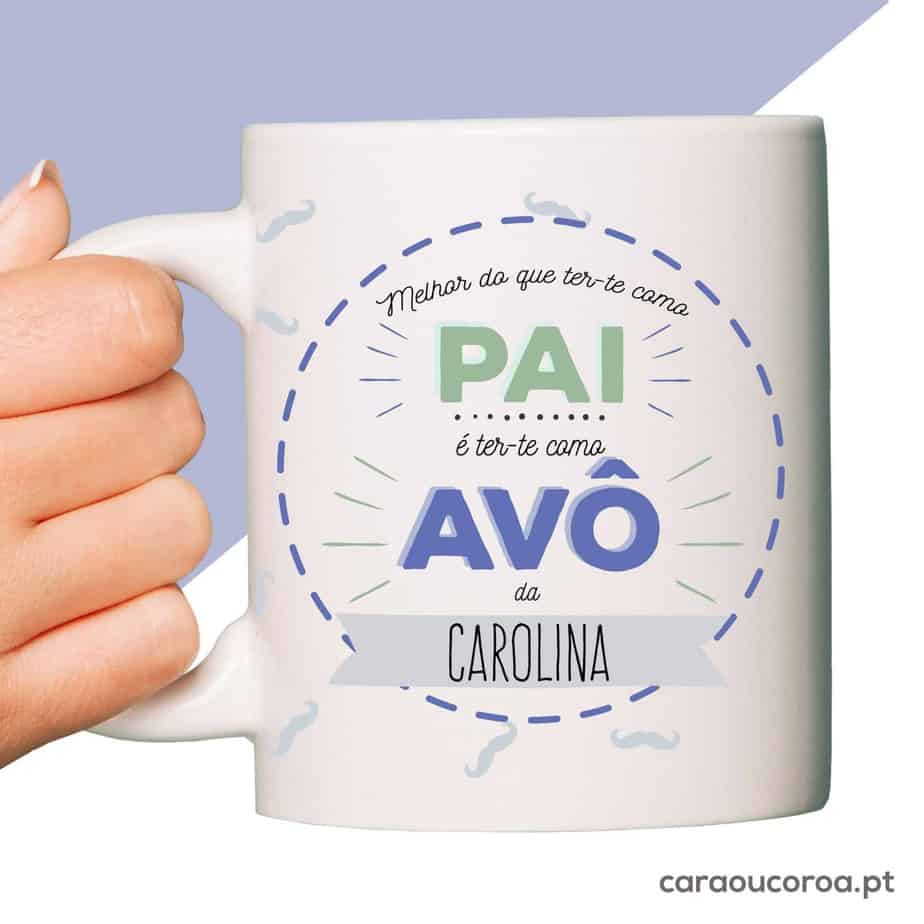 Caneca "Melhor do que ter-te como Pai..." com Nome - caraoucoroa.pt