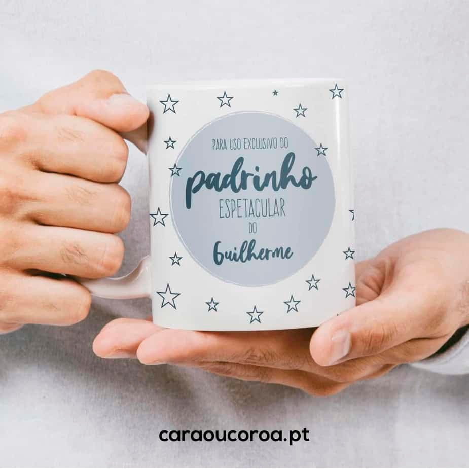 Caneca "Padrinho Espetacular" com Nome - caraoucoroa.pt