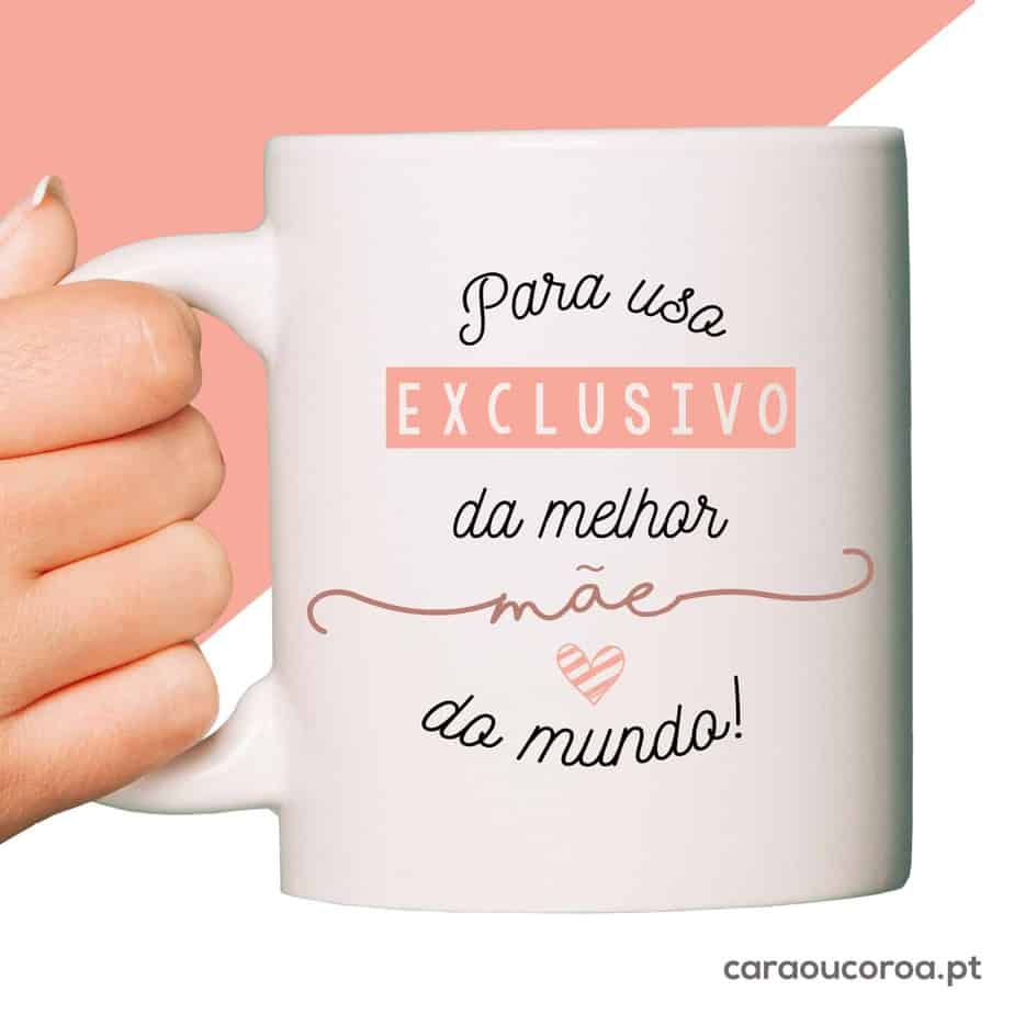 Caneca "Para Uso Exclusivo da Melhor Mãe do Mundo" - caraoucoroa.pt