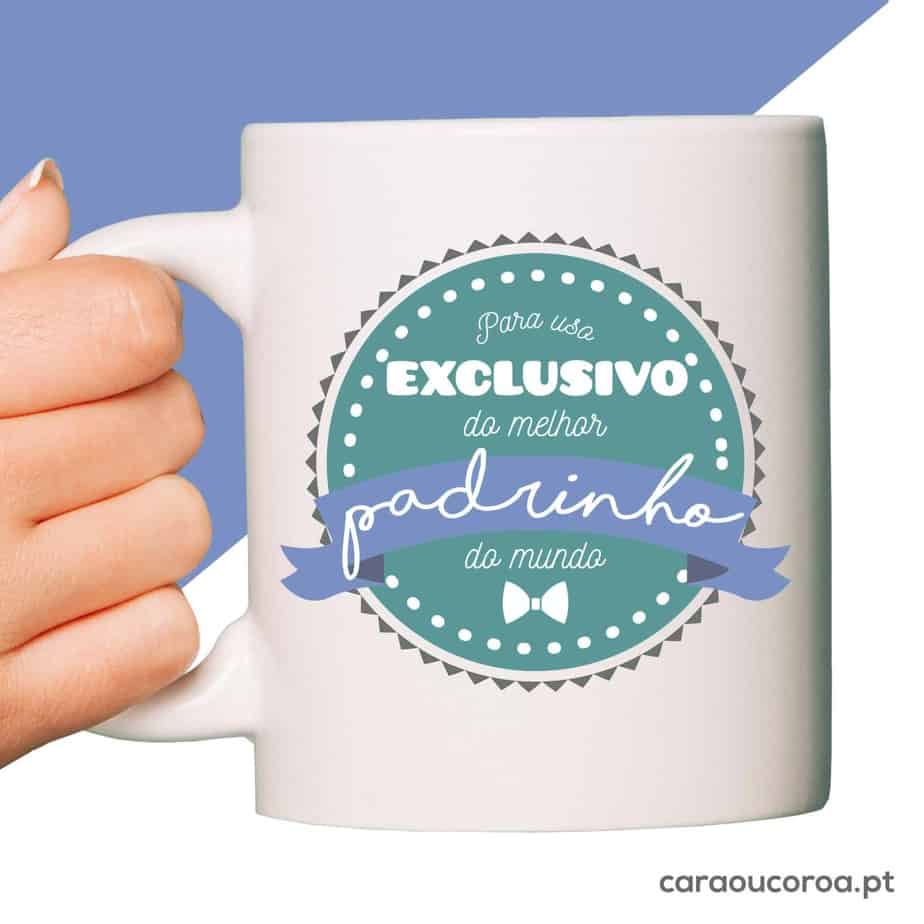 Caneca "Para Uso Exclusivo do Melhor Padrinho do Mundo" - caraoucoroa.pt