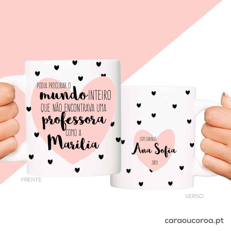 Caneca "Professora com Nome" - caraoucoroa.pt