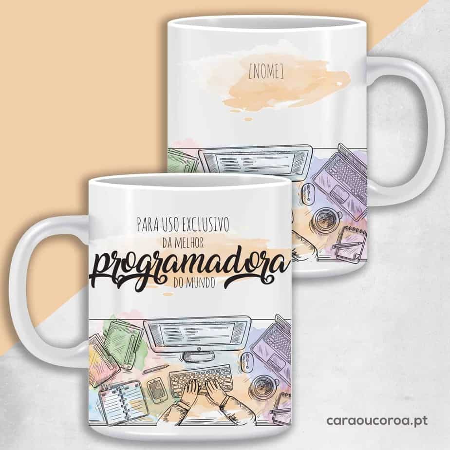 Caneca Programador/Programadora - caraoucoroa.pt