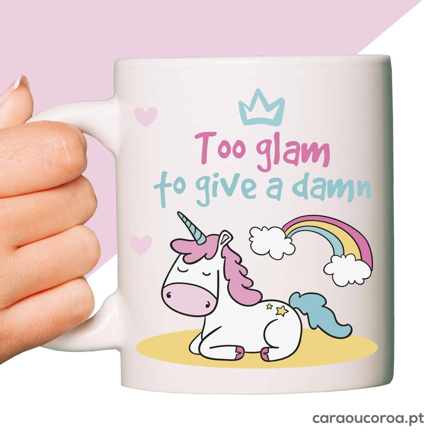 Caneca "Too Glam to Give a Damn" - caraoucoroa.pt