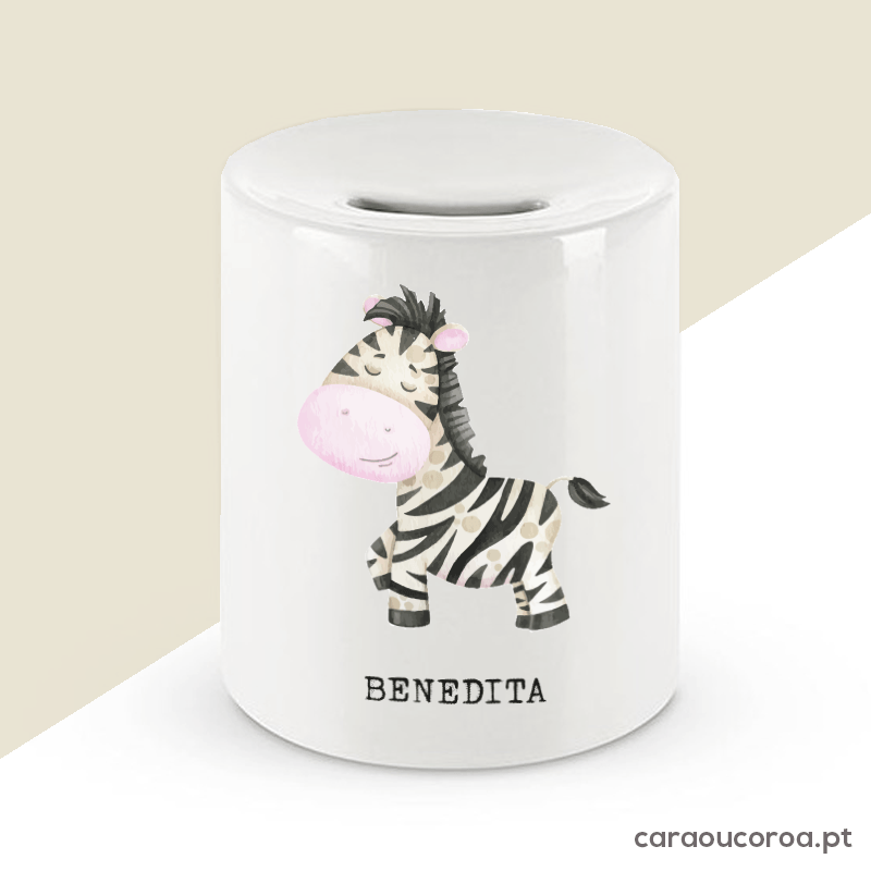 Mealheiro Zebra com Nome - caraoucoroa.pt