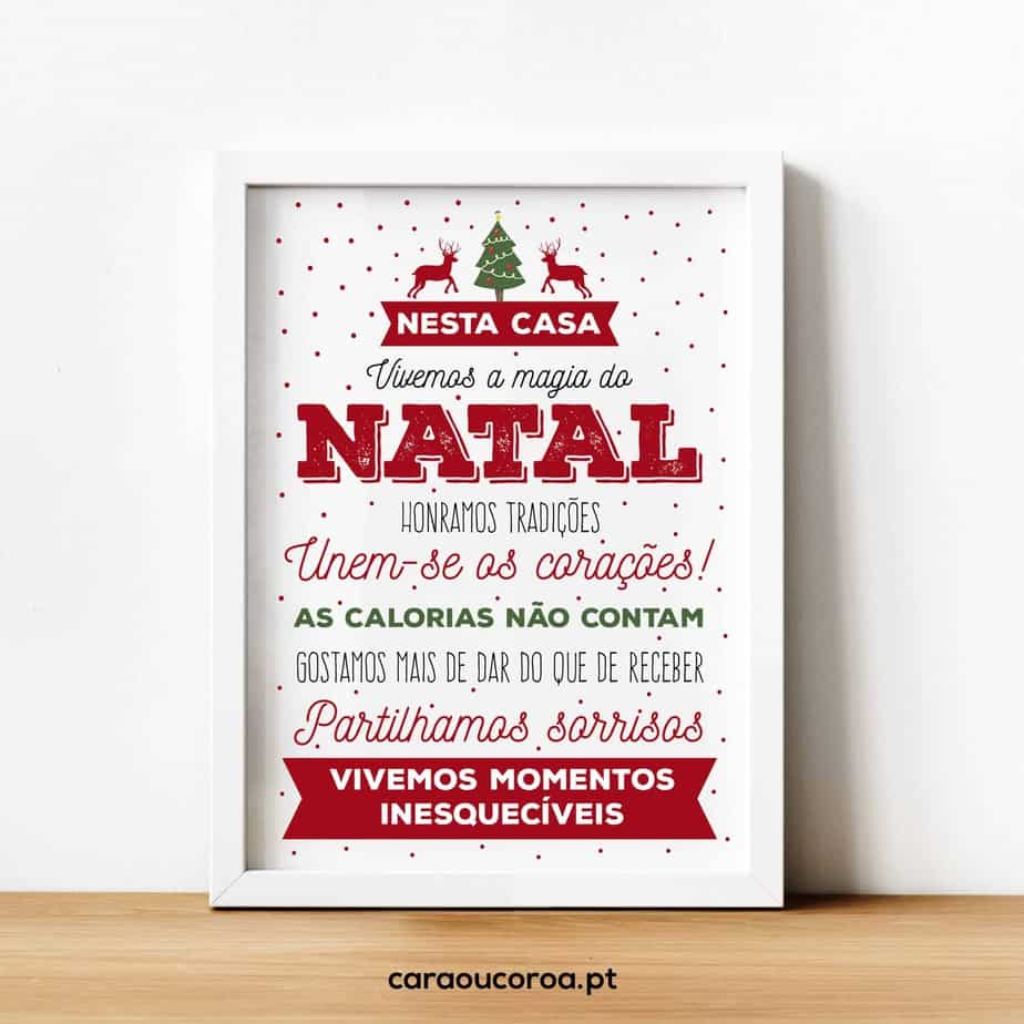 Quadro "Regras da Casa no Natal" - caraoucoroa.pt