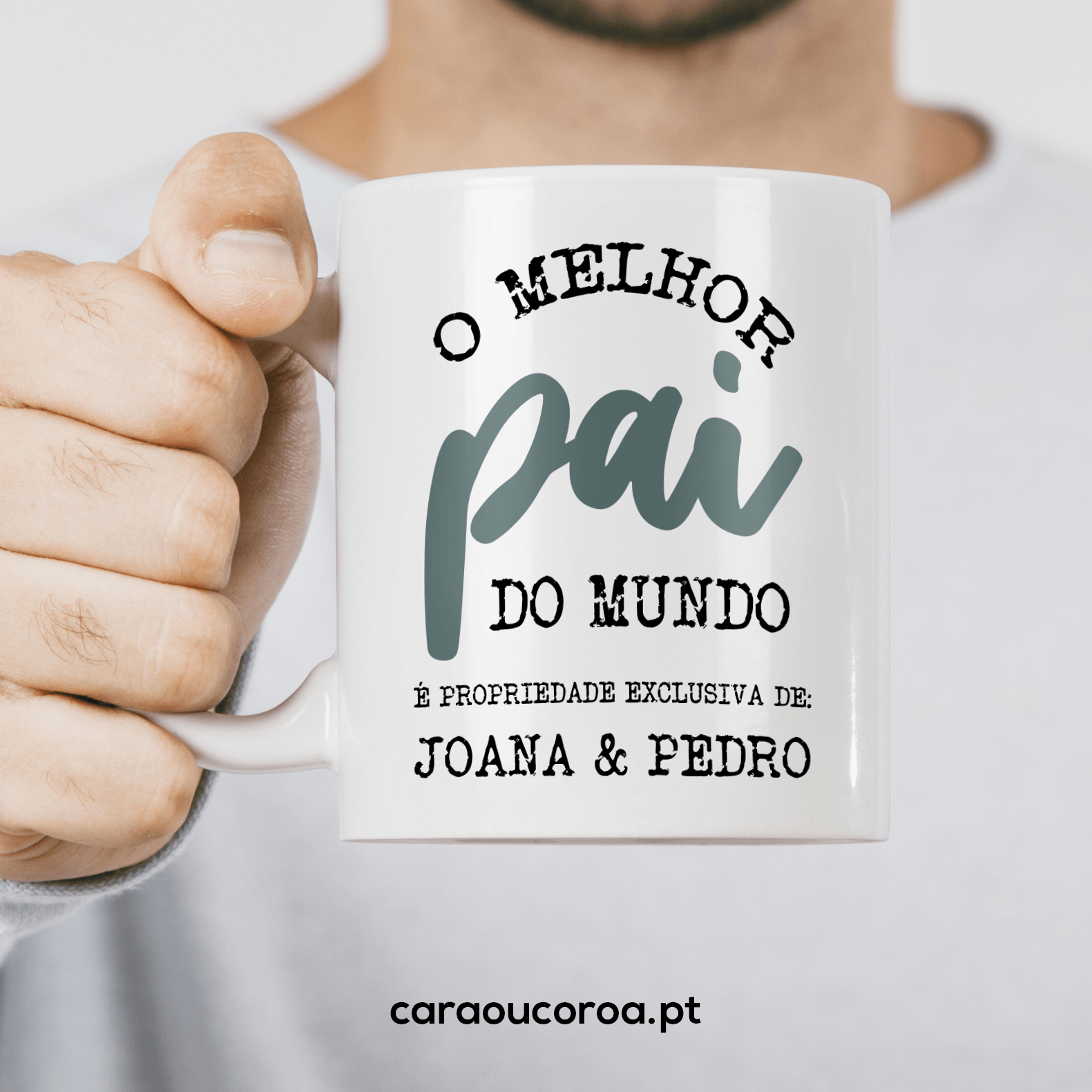 Caneca "Melhor Pai do Mundo" com Nome(s) - caraoucoroa.pt