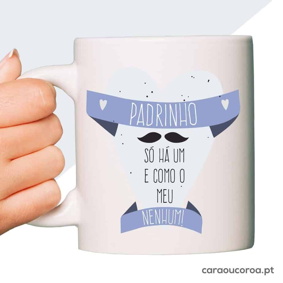 Caneca "Padrinho Só Há Um" - caraoucoroa.pt