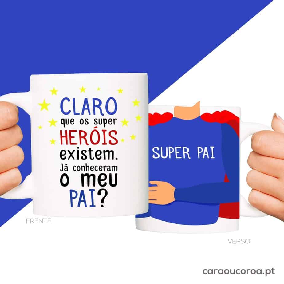 Caneca "Pai Super Herói" - caraoucoroa.pt