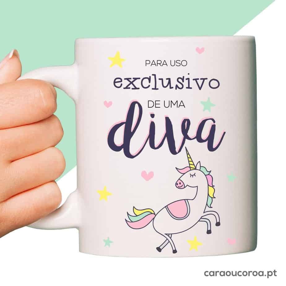 Caneca "Para uso exclusivo de uma Diva" - caraoucoroa.pt