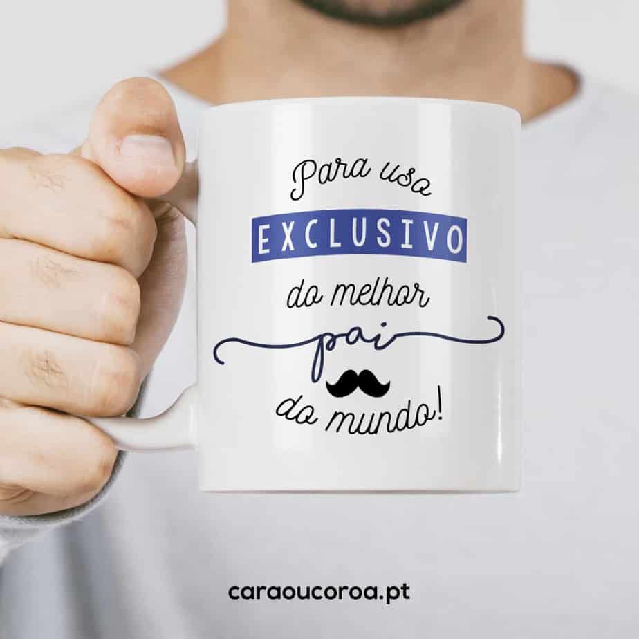 Caneca "Para Uso Exclusivo do Melhor Pai do Mundo" - caraoucoroa.pt