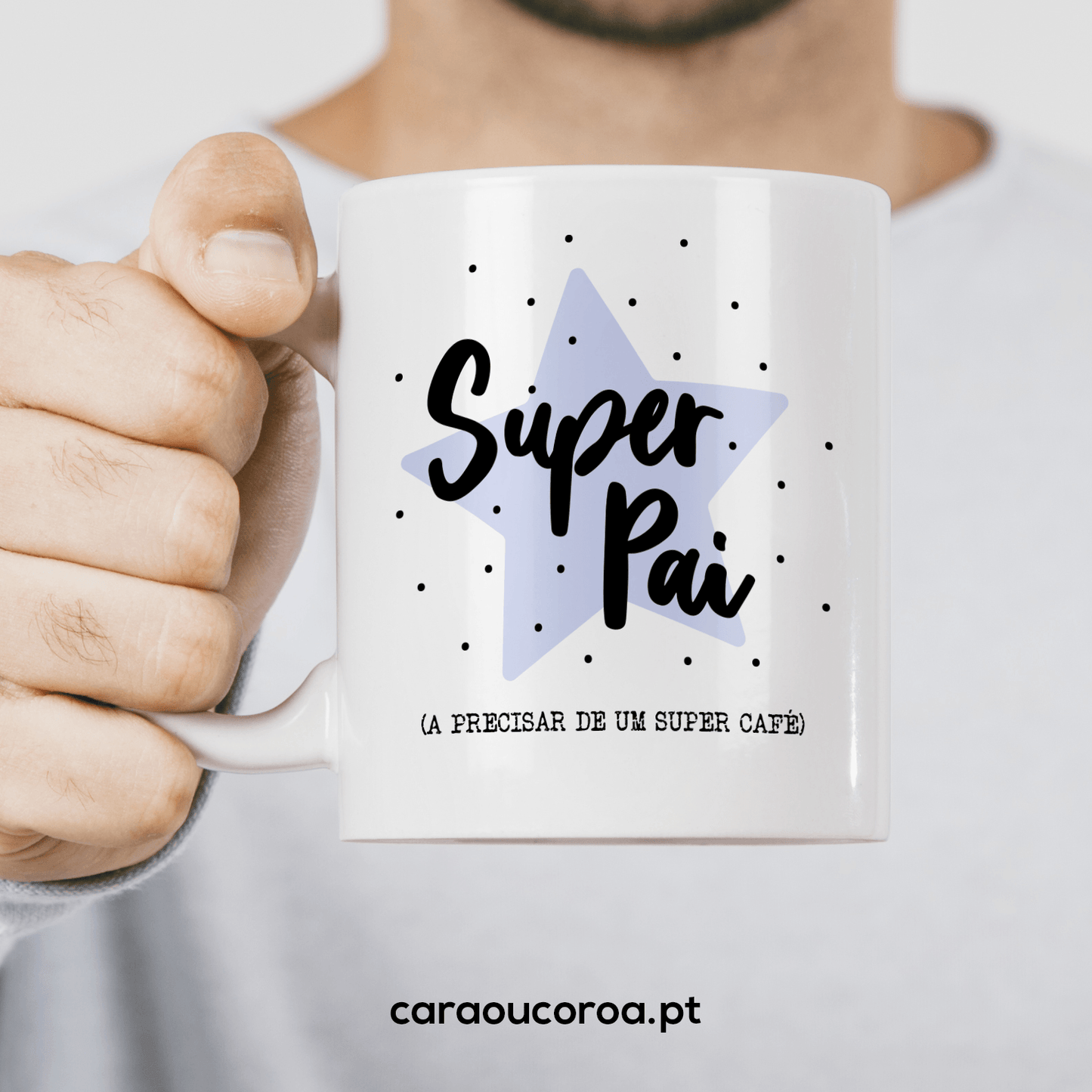 Caneca "Super Pai Super Café" - caraoucoroa.pt