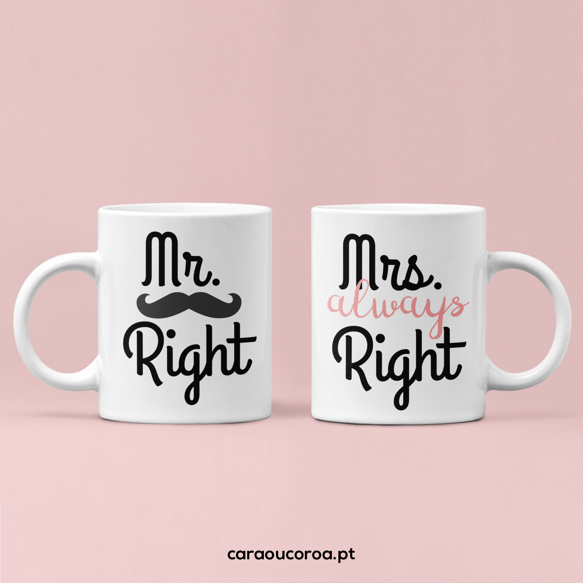 Conjunto 2 Canecas "Mr & Mrs Right" - caraoucoroa.pt