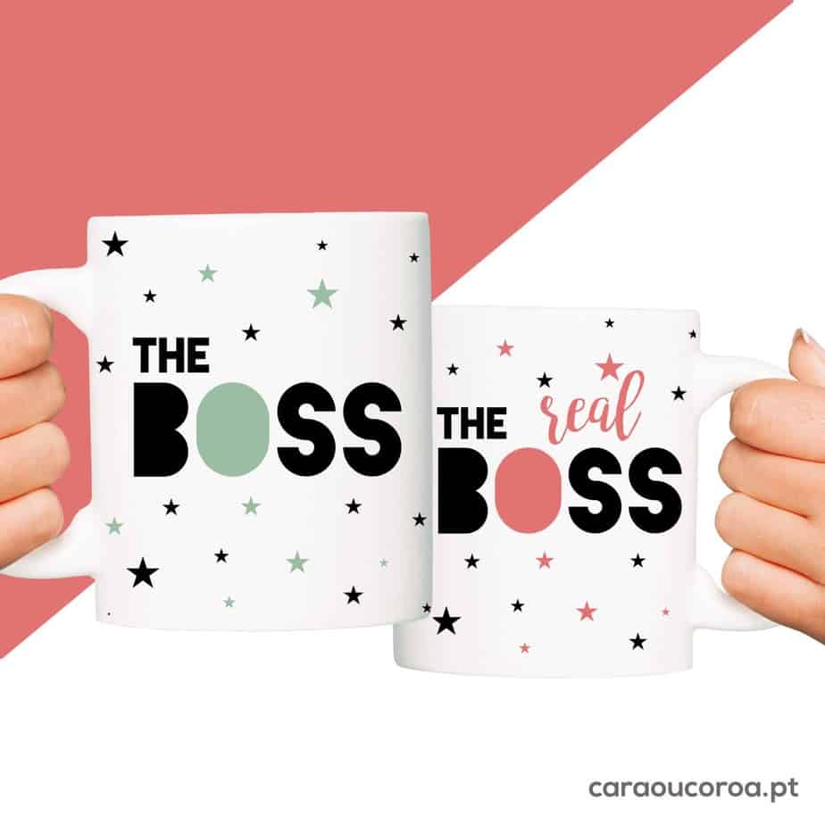 Conjunto 2 Canecas "The Boss & The Real Boss" - caraoucoroa.pt