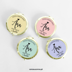 Espelho de bolso "Madrinha Maravilhosa" com Nomes - caraoucoroa.pt