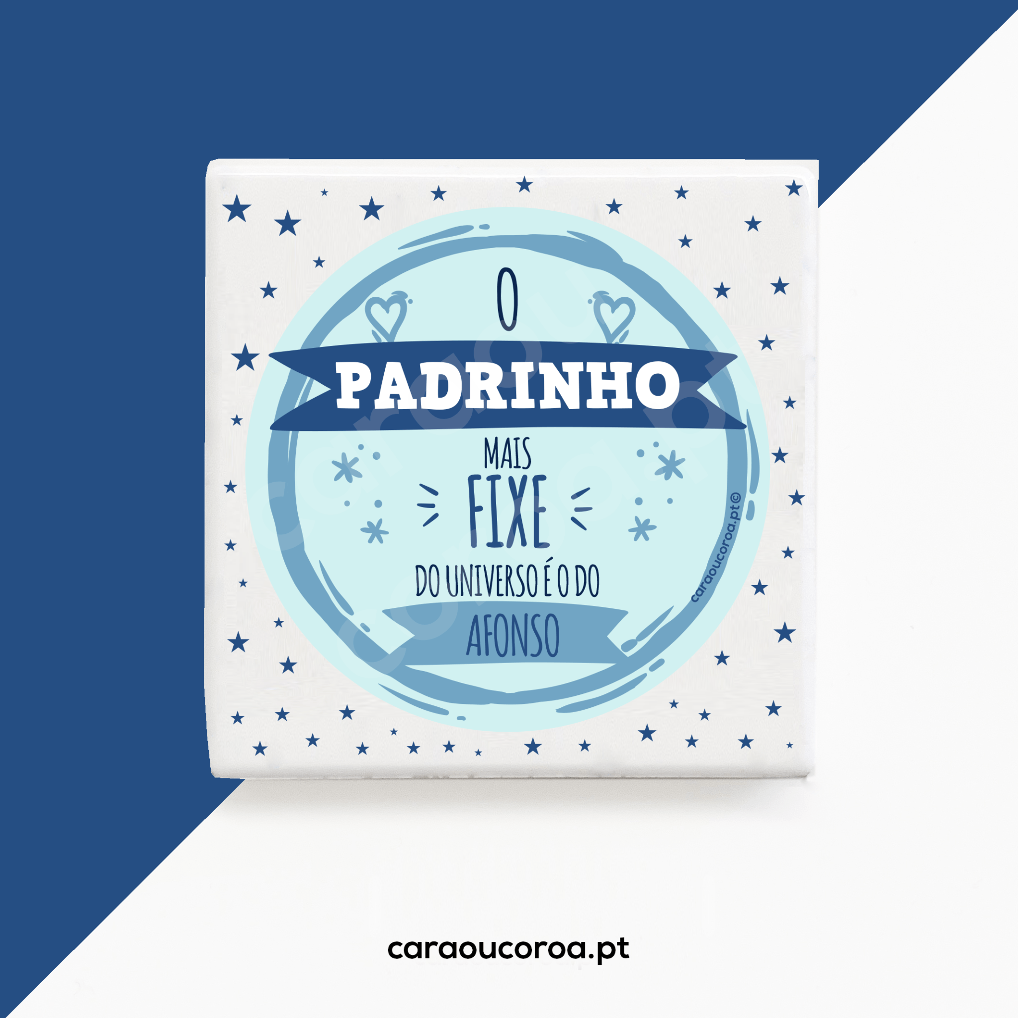 Íman "Padrinho Fixe" com Nome - caraoucoroa.pt