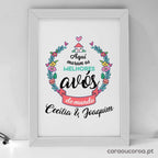 Quadro "Aqui Moram os Melhores Avós do Mundo" - caraoucoroa.pt