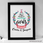 Quadro "Aqui Moram os Melhores Avós do Mundo" - caraoucoroa.pt