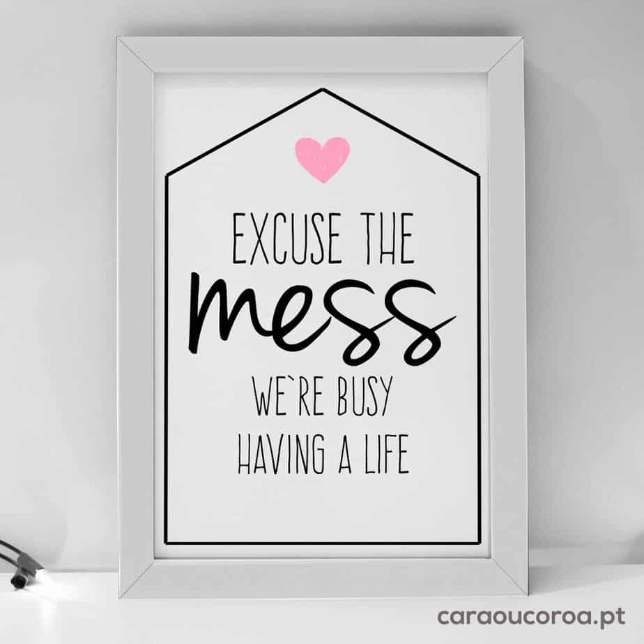 Quadro "Excuse The Mess" - caraoucoroa.pt