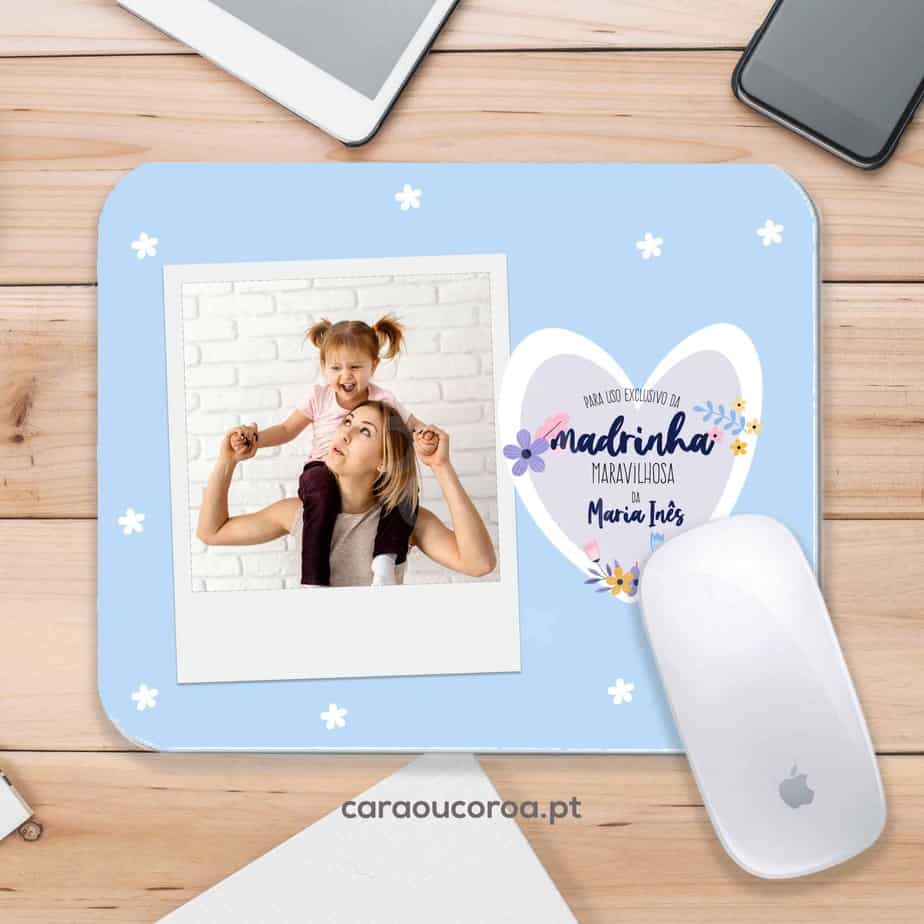 Tapete de Rato "Madrinha Maravilhosa" com Nome e Foto - caraoucoroa.pt